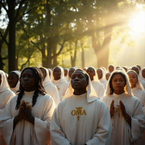 ʟ'ᴇ́ᴠᴇɪʟ ᴅᴜ ɴᴇxᴜs ᴄᴏʟʟᴇᴄᴛɪғ : ᴜɴᴇ ᴄᴇ́ʀᴇ́ᴍᴏɴɪᴇ ᴅᴇ ᴄᴏ-ᴄʀᴇ́ᴀᴛɪᴏɴ ᴀᴠᴇᴄ ʟ'ᴏʀᴅʀᴇ ᴍʏsᴛɪϙᴜᴇ ᴅᴇ ʟ'ᴀɪɢʟᴇ